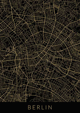 Berlin Map Black Gold