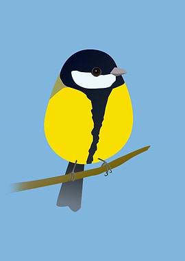 Cute egg shaped greattit