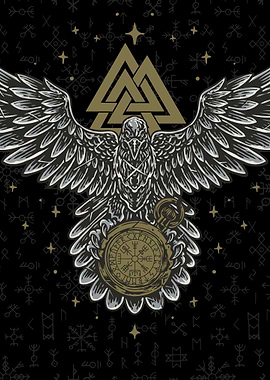 Viking Raven Valknut