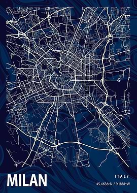 Milan City Map Italy