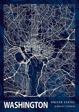 Washington City Map USA