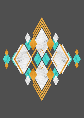Gold turquoise and marble