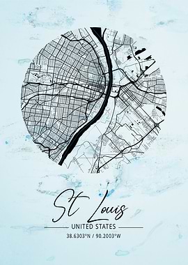 St Louis Alpha Watercolor