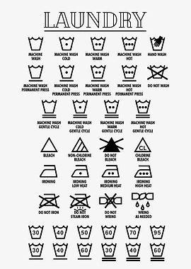 LAUNDRY SYMBOLS WHITE