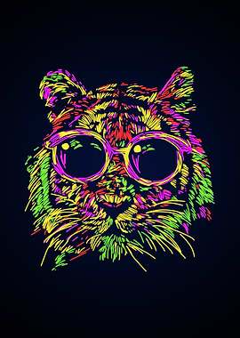 Abstract colourful Tiger