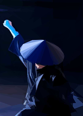 Japanese Art Warrior Pose