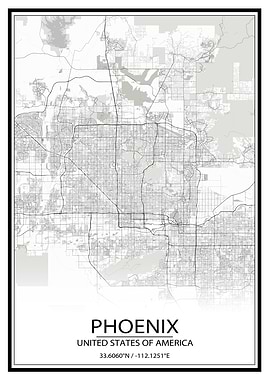 Phoenix White Map