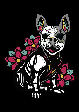 Sugar skull pug Tattoo ace