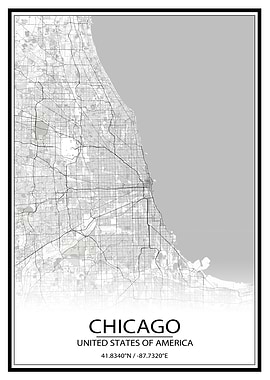 Chicago White Map