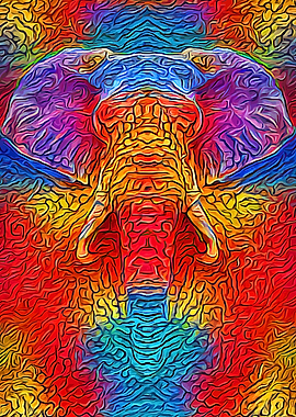Elephant Colorful Mosaic