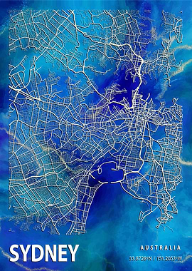 Sydney City Map Australia