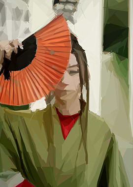 Japanese Girl In Green