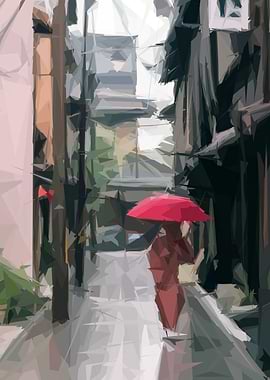 Japanese Girl Rain Walk