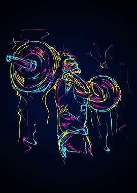 Abstract colorful gym