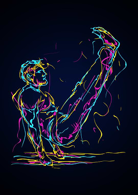 Abstract fitness man