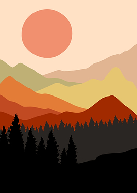 Sunset on the mountain