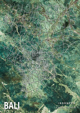 Bali Map Indonesia marble