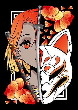 Japan Anime Samurai Girl