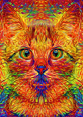 Kitten Colorful Mosaic