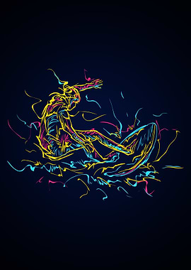 Abstract colorful surfing