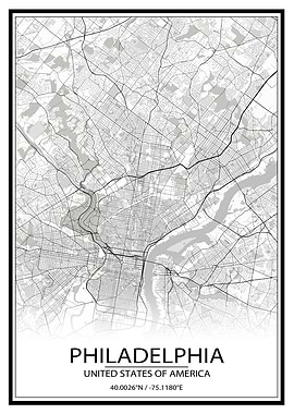 Philadelphia White Map