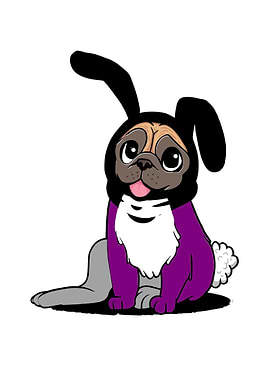 Asexual Pride Cute Dog