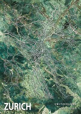 Zurich Map Switzerland