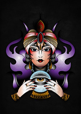 fotune teller tattoo tarot