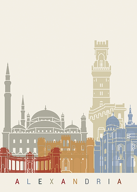 Alexandria skyline poster