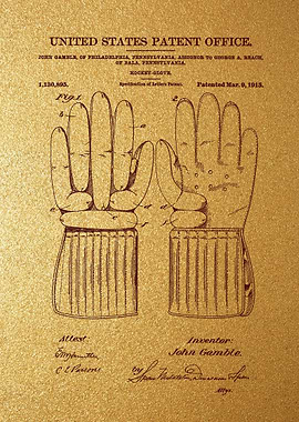 96 Hockey Glove Patent