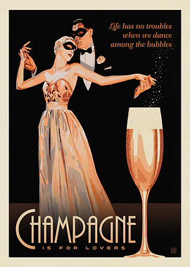 Vintage Champagne ' Poster, picture, metal print, paint by