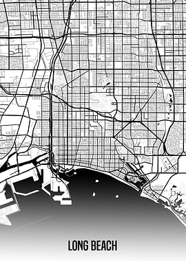 Long Beach white map