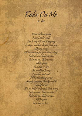 Take on Me by aha Lyrics