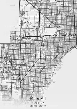 Miami Florida City Map