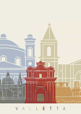 Valletta skyline poster