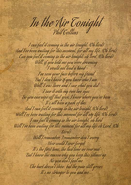 In the Air Tonight Lyrics