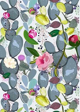 Succulent cactus flowers