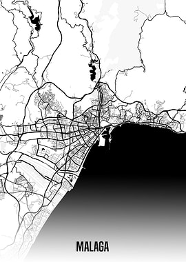 Malaga white map