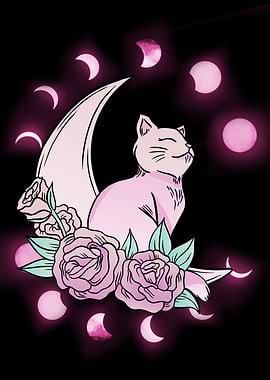 Cute Pastel Witch Cat