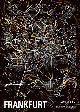Frankfurt City Map Germany
