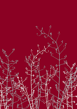 Burgundy Flower Abstract