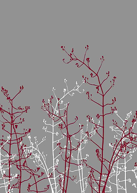 Grey Floral Abstract