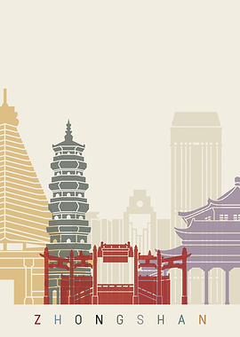 Zhongshan skyline poster
