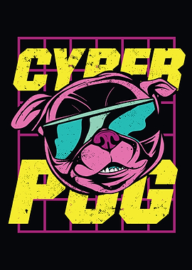 Pug cyberpunk sunglass