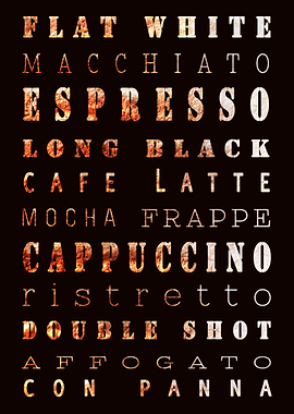 Coffee Types Typography