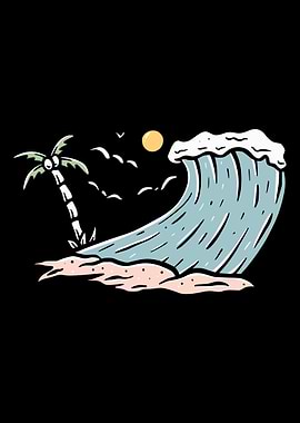 Beach Waves Illustration