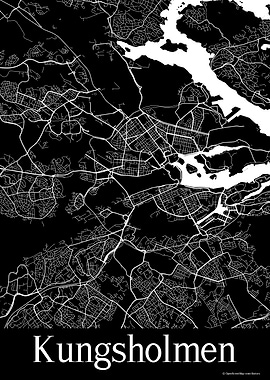 Kungsholmen Black Map