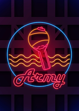 Army Kpop Neon art