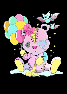 Kawaii Pastel Goth Bear