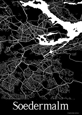 Soedermalm Black Map